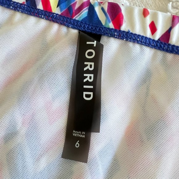 TORRID Swim Blue Pink Yellow Multi Abstract Geo Smooth Bikini Bottoms NEW NWT - Picture 5 of 9
